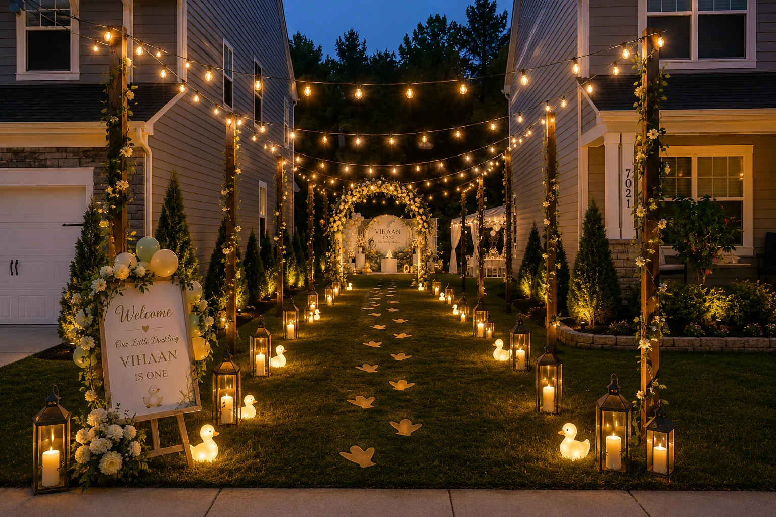 Warm evening garden entrance